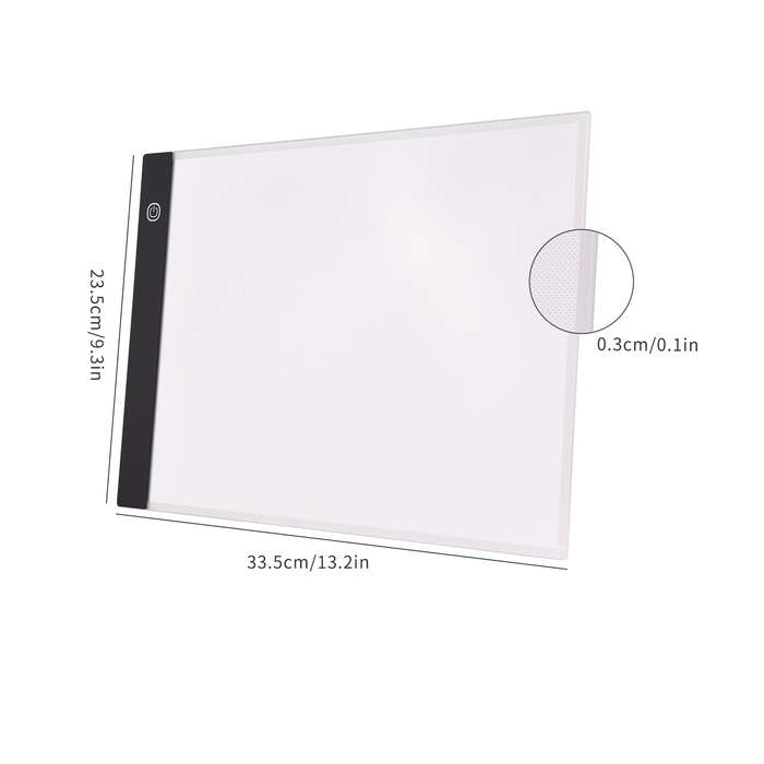 A4 LED Light Pad Tracer 3mm Ultra-Thin Drawing Board Copyboard Stepless Dimming USB Powered f