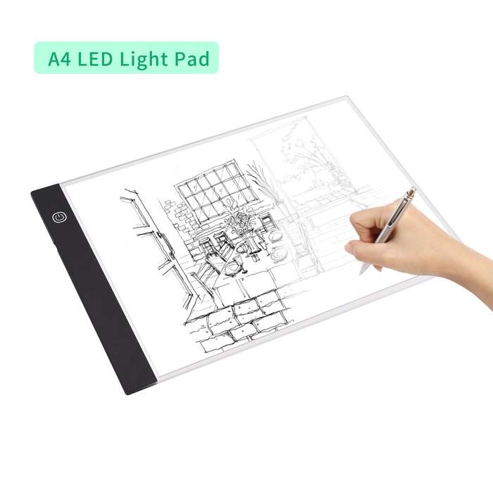 A4 LED Light Pad Tracer 3mm Ultra-Thin Drawing Board Copyboard Stepless Dimming USB Powered f