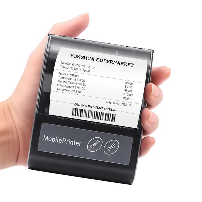 Portable BT 80mm Thermal Receipt Printer Personal Mini Bill POS Mobile Printer with Rechargea