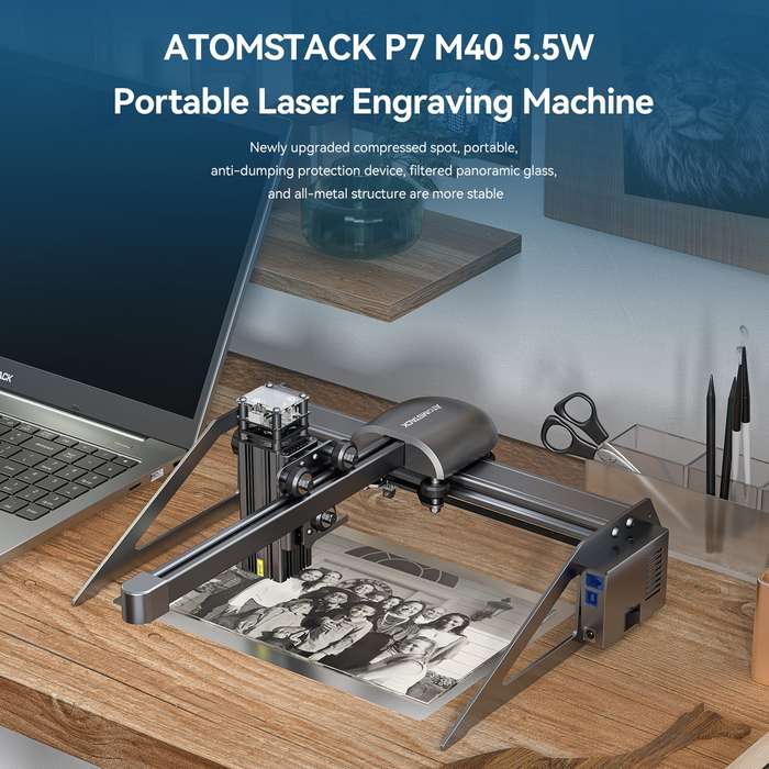 ATOMSTACK  P7 40W Laser Engraver Desktop DIY Engraving Cutting Machine with 200*200 Engraving
