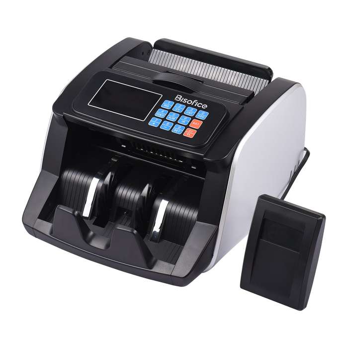 Bisofice Money Counter Machine Counterfeit Bill Detector Automatic Money Detection Top Loadin
