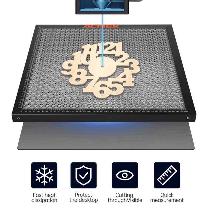 TEVOUP ACMER-E10  Laser Cutting Honeycomb Working Table Board Steel Panel Platform 440x440mm