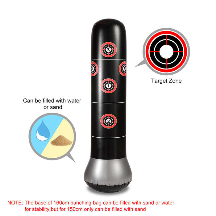 Fitness Punching Bag Inflatable Punching Tower Bag 150cm/4.9ft Freestanding Kicking Bag Boxin