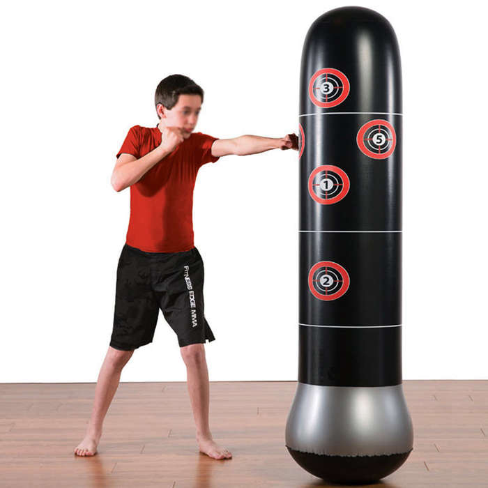 Fitness Punching Bag Inflatable Punching Tower Bag 150cm/4.9ft Freestanding Kicking Bag Boxin