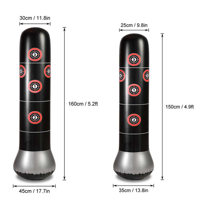 Fitness Punching Bag Inflatable Punching Tower Bag 150cm/4.9ft Freestanding Kicking Bag Boxin