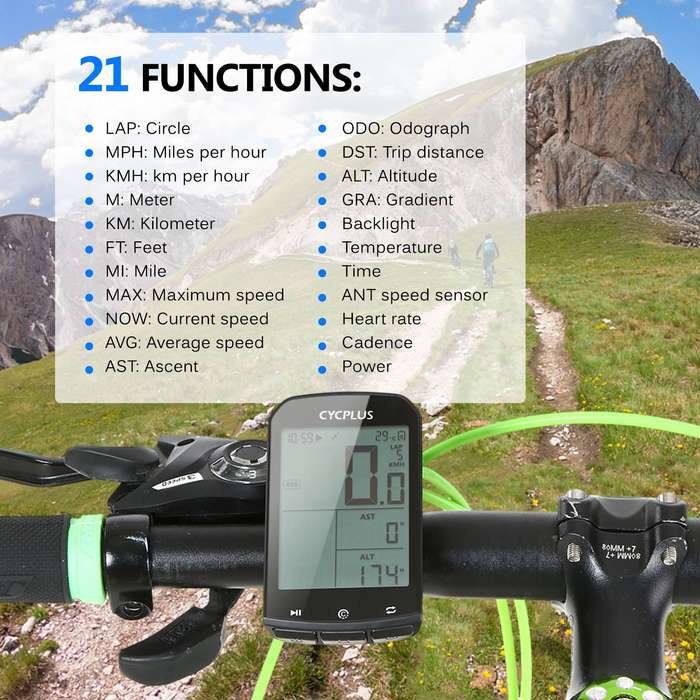 Smart GPS Cycling Computer BT 4.0 ANT+ Bike Wireless Computer Digital Speedometer Backlight I