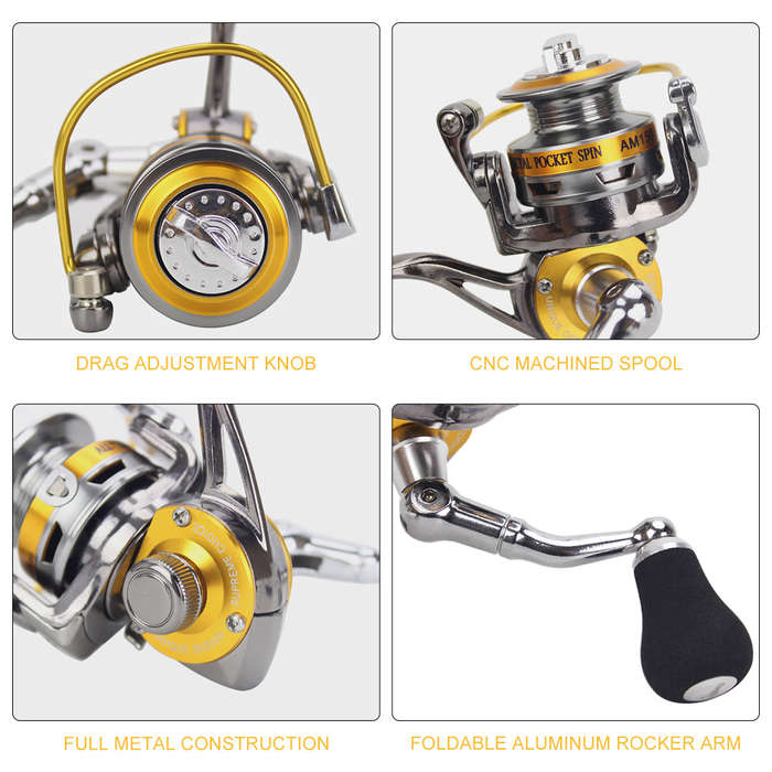 Mini Spinning Reel 3+1 Ball Bearings 5.0:1 Full Metal Spinning Reel Ice Fishing Reel Fishing