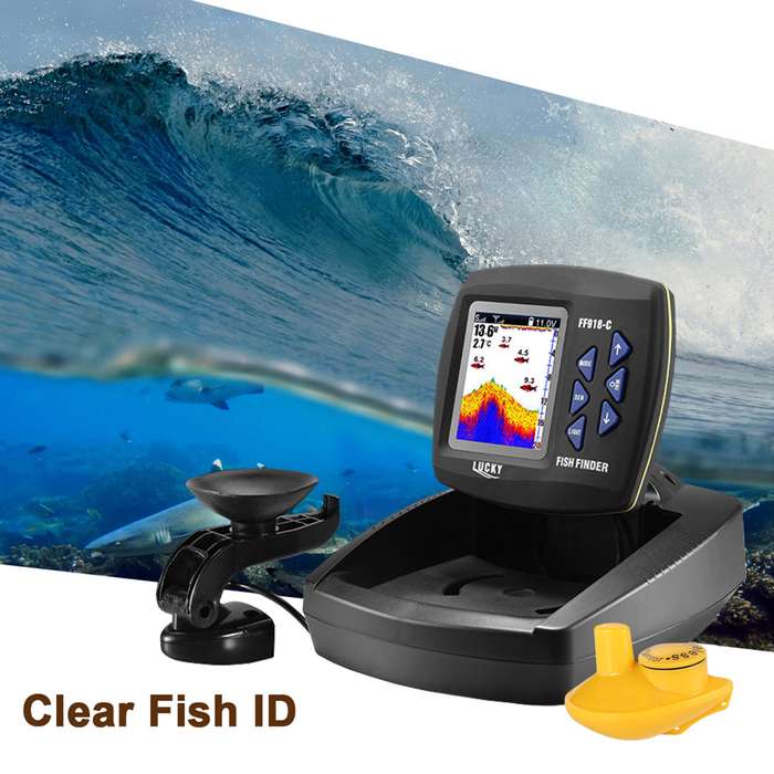 Portable Fish Finder Wireless Sonar Sensor Fishing Depth Finder Locator Fishfinder with Wired