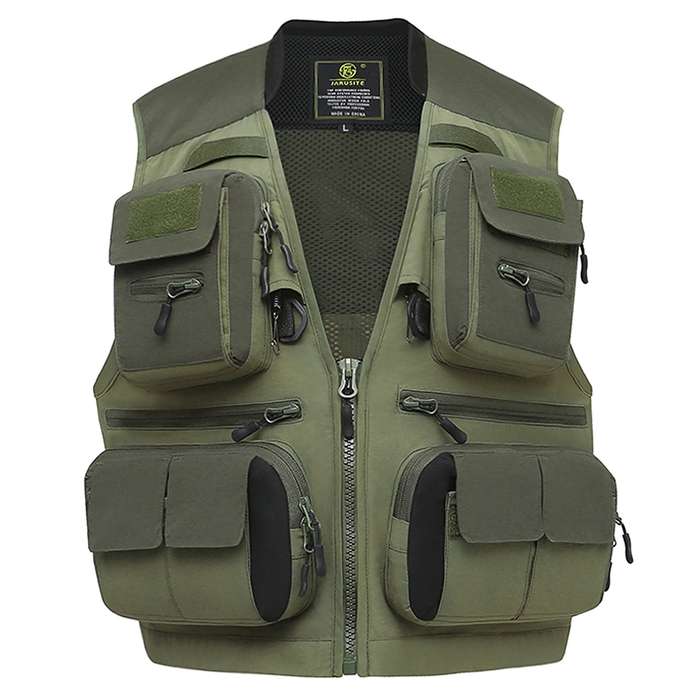 Mesh Fishing Vest Multi-pocket Outdoor Waistcoat Quick-Dry Sleeveless Jackets with Pockets fo
