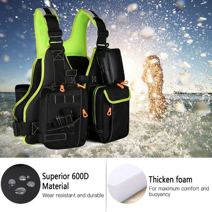 Fly Fishing Vest Pack with Multi Pockets Fishing Vest Jacket for Camping Hiking Fishing Outdo