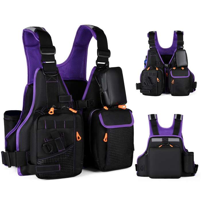 Fly Fishing Vest Pack with Multi Pockets Fishing Vest Jacket for Camping Hiking Fishing Outdo