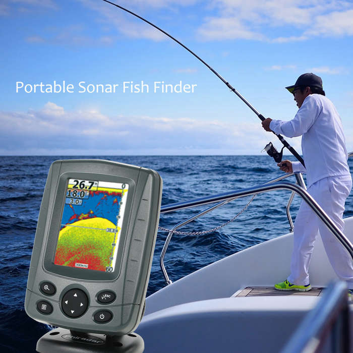 Portable 3.5" LCD Fish Finder Outdoor Fishing Sonar Sensor Fishing Finder Alarm Fish Detector