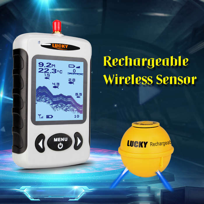 LUCKY Portable Professional Sounder Wireless Sonar Fish Finder Fishing Probe Detector Fishfin