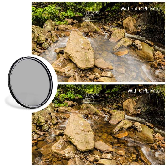 K&F Concept PRO 77mm Classic Series Slim Blue Multi Coated Circular Polariser (CPL) filter - KF01...
