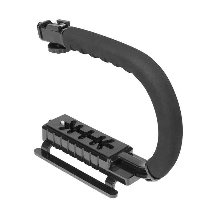E-Photographic U-Type Video Stabiliser Handle with 1 hotshoe for DSLR, Mirrorless Camera or Camco...