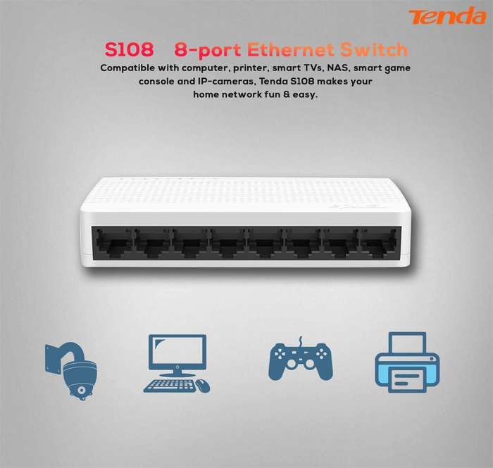 Tenda 8-Port Fast Ethernet Network Switch