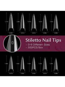 500pcs Long Stiletto Tips