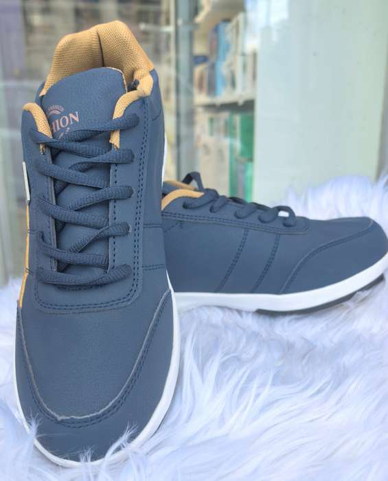 Mens Casual Blue & Tan Sneakers  Stylish & Versatile