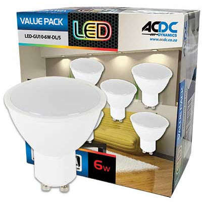 Pack Of 5 6W Gu10 Day Light Down Light 230Vac