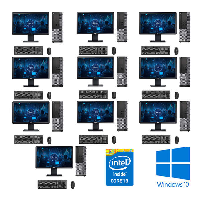 REFURBISHED - 10 X DELL OPTIPLEX 3020 SFF - I3 4130 - 8GB DDR3 - 500GB HDD - 19INCH - DELL - E191...