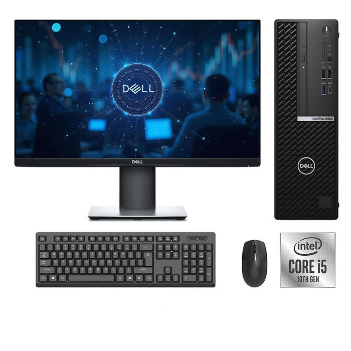 REFURBISHED - DELL OPTIPLEX 5080 SFF - I5 10500 - 10TH GEN - 16GB DDR4 - 256GB NVME SSD - 23 INCH...