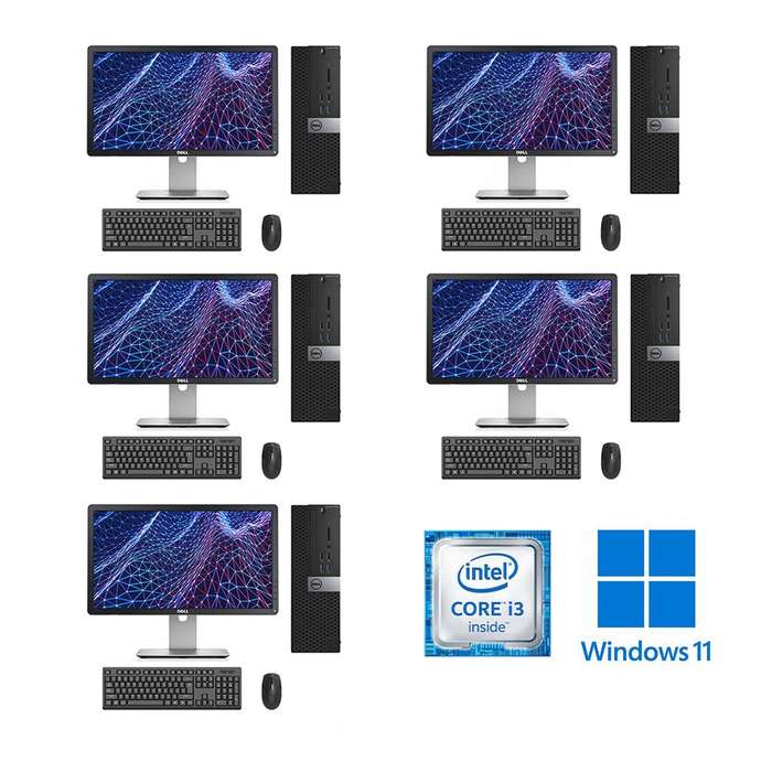 REFURBISHED - 5 X DELL OPTIPLEX 3040 SFF - I3 6100 - 8GB DDR3 - 256GB SSD - 23INCH - DELL - P2314...