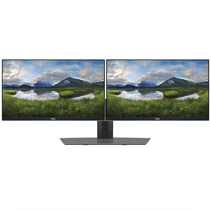 REFURBISHED - 2 X DELL P2319H - 23 INCH - FULL HD - COMPUTER MONITOR - WITH DELL DUAL MDS19 MONIT...