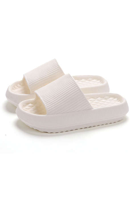 White Simple Textured Thick Sole EVA Slippers