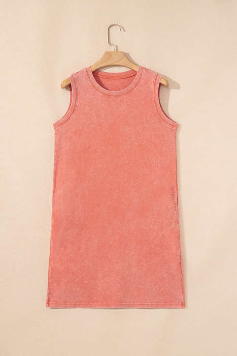 Flamingo Mineral Wash Tank Mini Dress with Pockets