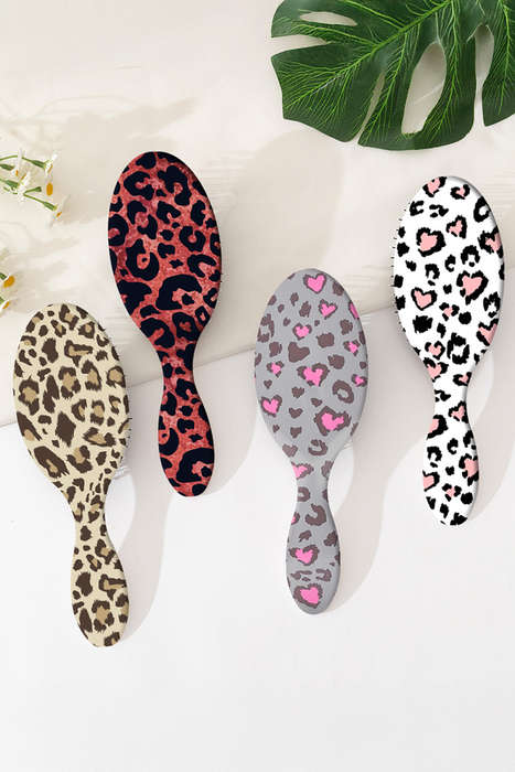 White Sweet Leopard Pattern Hair Care Comb