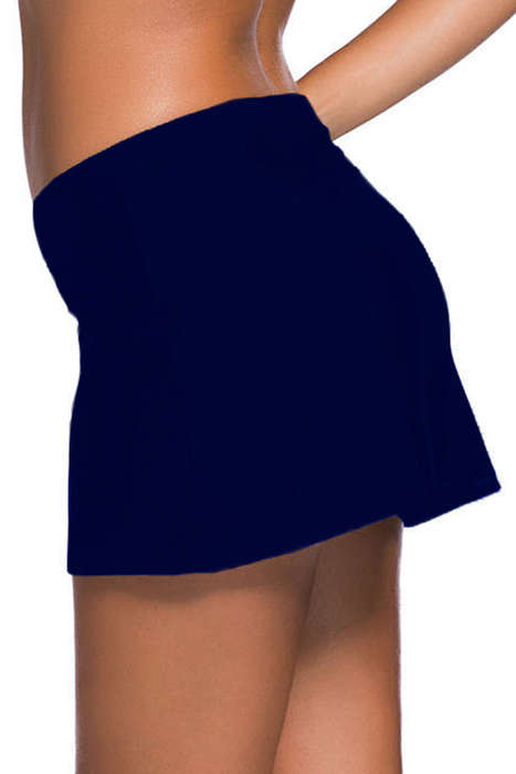 Plus Size Navy Blue Skirted Swim Bikini Bottom