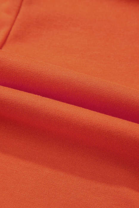 Russet Orange Two-tone Short Sleeve V Neck Patched Pocket Loose Romper