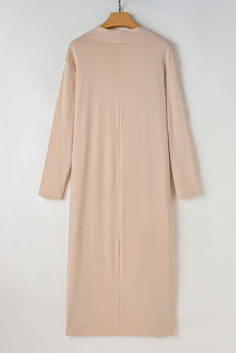 Parchment Split Long Cardigan and Skinny Pants Lounge Set