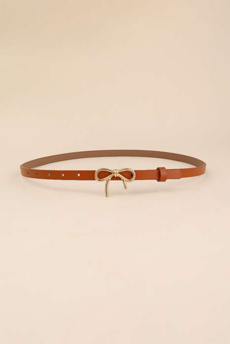 Thai Curry Bow Knot Decor Thin Waist Belt