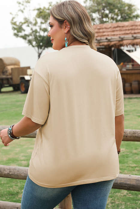 Parchment  Western Burro Cactus Crew Neck Graphic Tee