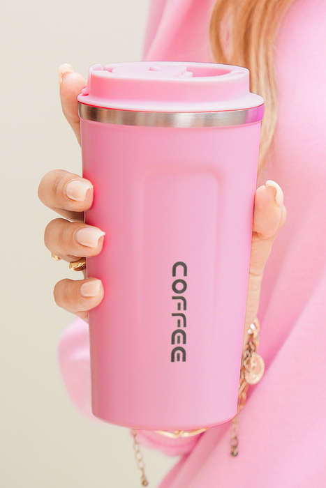 Pink 510ml Stainless Steel Insulated Reusable Travel Coffee Cup