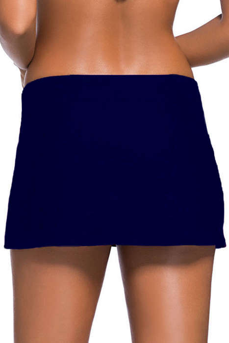 Plus Size Navy Blue Skirted Swim Bikini Bottom