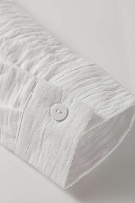 White Pure Color Patch Pocket Shirt