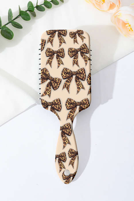 Parchment Leopard Bow Print Air Cushion Comb