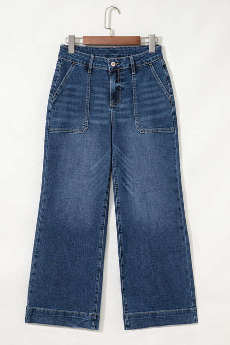 Ashleigh Blue Cropped High Rise Wide Leg Jeans
