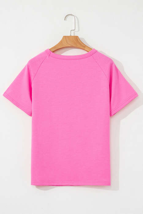 Bonbon Striped Patch Front Casual Tee