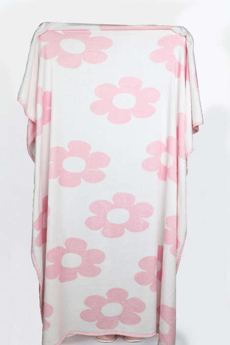Pink Floral Pattern Square Blanket
