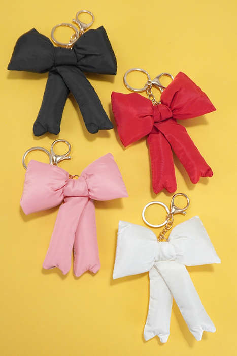 Racing Red Cute 3D Bow Knot Keychain