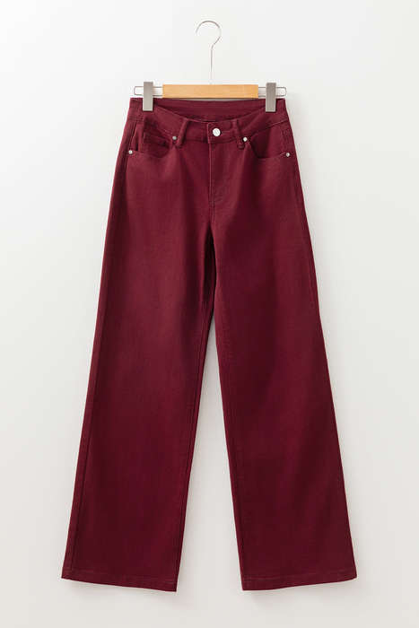 Red Dahlia Loose Straight High Waist Solid Color Jeans