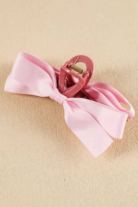 Pink Bow Decor Large Hair Claw Clip