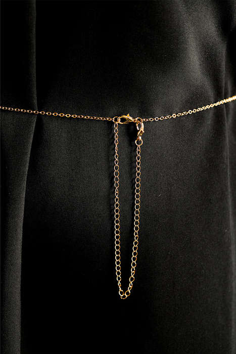 Gold Butterfly Decor Tassel Plate Alloy Layered Waist Chain