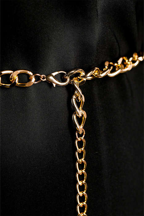 Gold Multi Layer Rhinestone Belt Chain