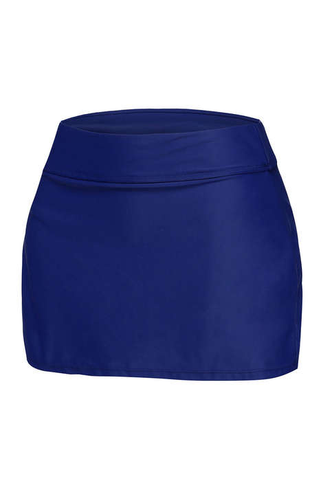 Plus Size Navy Blue Skirted Swim Bikini Bottom