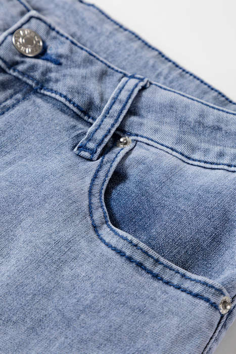Beau Blue High Waist Button Zip Fly Bell Bottom Jeans