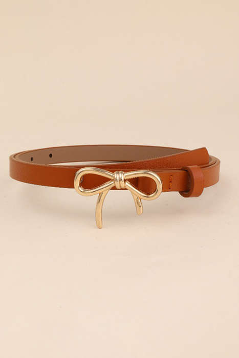 Thai Curry Bow Knot Decor Thin Waist Belt